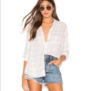 Frank & Eileen Button Down Blue & Yellow Grid
